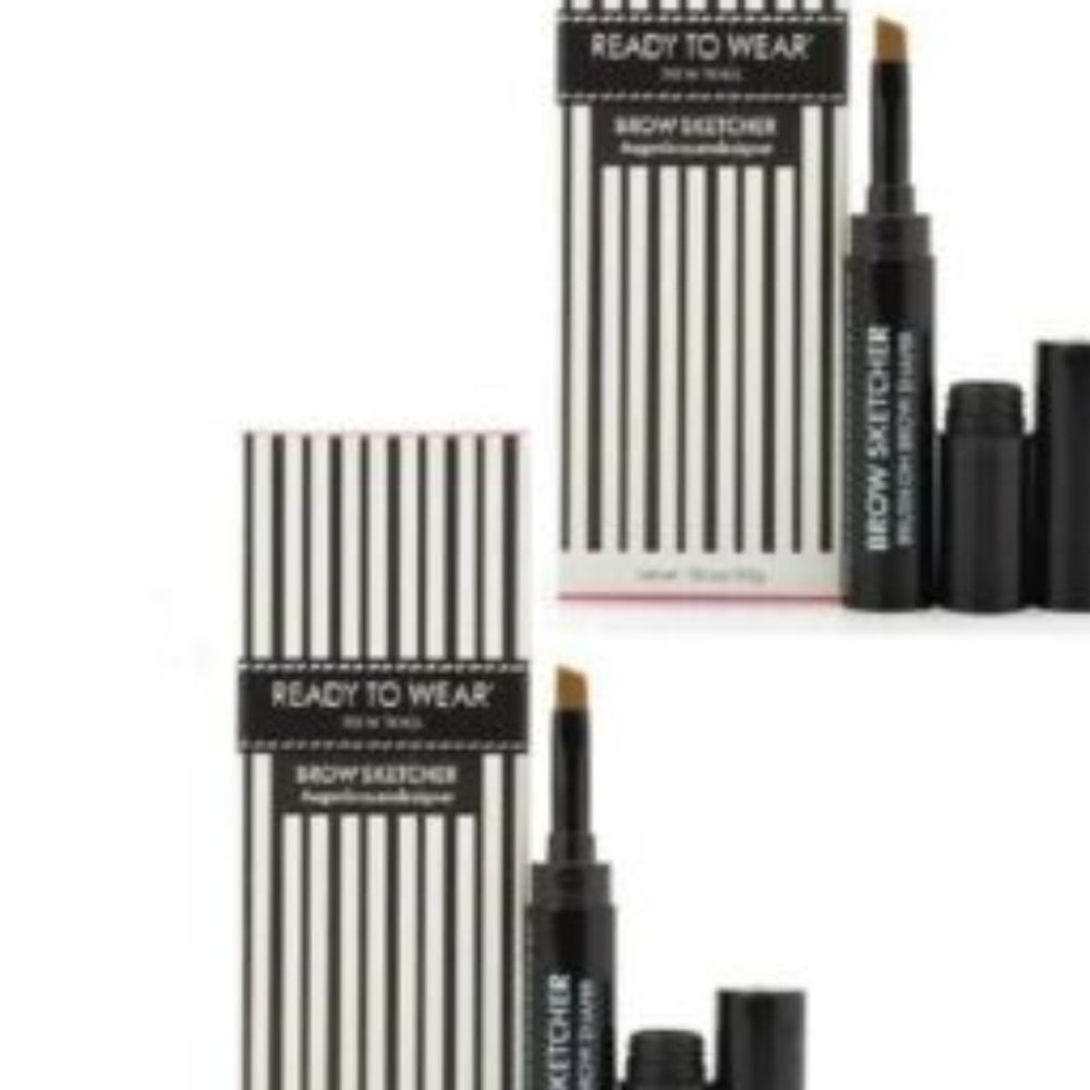 2 Pack Ready to Wear Brow Sketcher Brush On Brow Shaper  Shade - Medium -